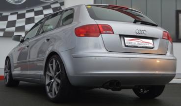 76mm Sportendschalldämpfer mit Klappensteuerung Audi A3 8P Sportback Quattro