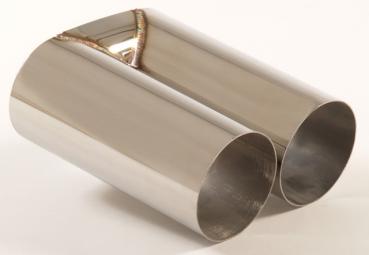 Endrohr 2x90mm rund scharfkantig